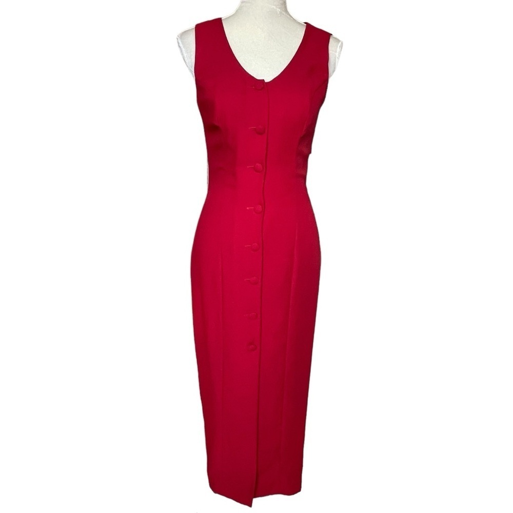 Vintage 310 for Shox Red Dress Women’s Size 7 Crisscross Back Sexy Body Fitted